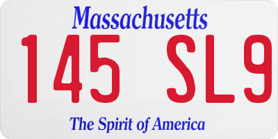 MA license plate 145SL9
