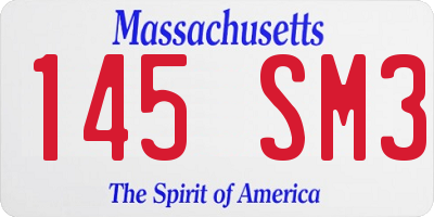 MA license plate 145SM3