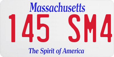MA license plate 145SM4