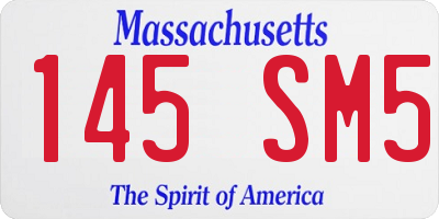 MA license plate 145SM5