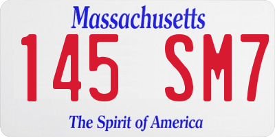 MA license plate 145SM7