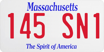 MA license plate 145SN1