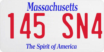 MA license plate 145SN4