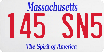 MA license plate 145SN5