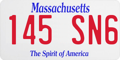 MA license plate 145SN6