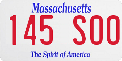 MA license plate 145SO0