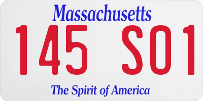 MA license plate 145SO1