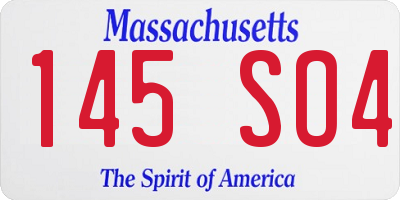 MA license plate 145SO4