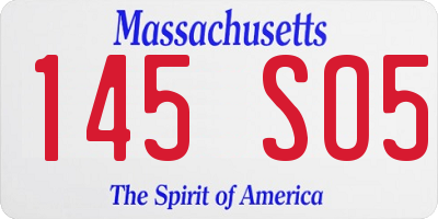 MA license plate 145SO5