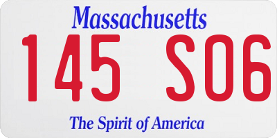 MA license plate 145SO6