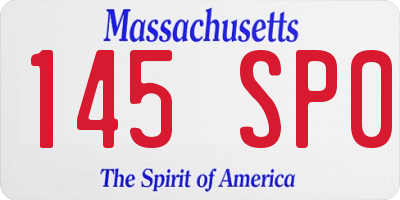 MA license plate 145SP0