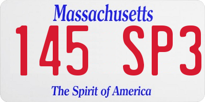 MA license plate 145SP3