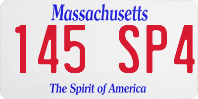 MA license plate 145SP4