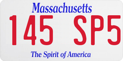 MA license plate 145SP5