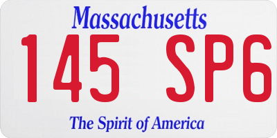 MA license plate 145SP6