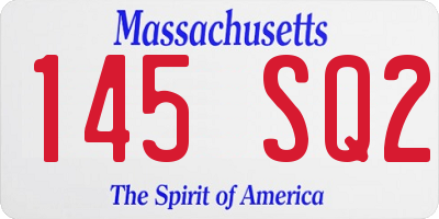 MA license plate 145SQ2