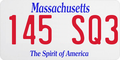 MA license plate 145SQ3