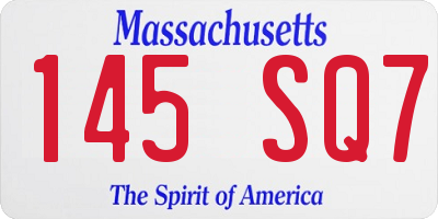 MA license plate 145SQ7