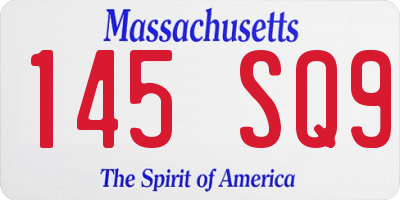 MA license plate 145SQ9