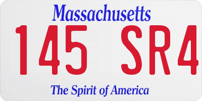 MA license plate 145SR4