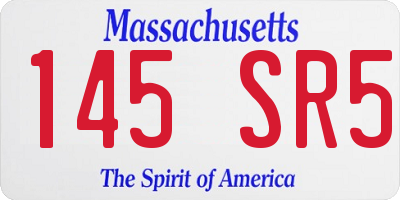 MA license plate 145SR5
