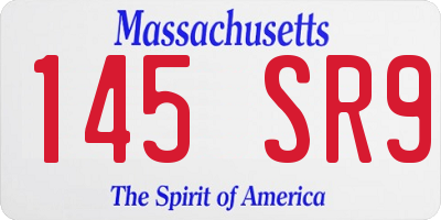 MA license plate 145SR9