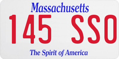 MA license plate 145SS0