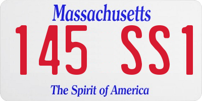 MA license plate 145SS1