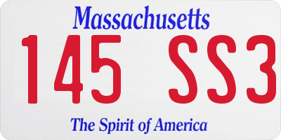 MA license plate 145SS3