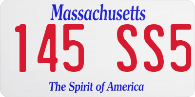 MA license plate 145SS5