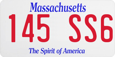 MA license plate 145SS6