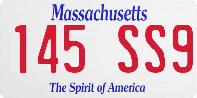 MA license plate 145SS9