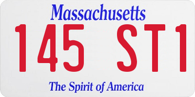 MA license plate 145ST1