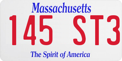 MA license plate 145ST3