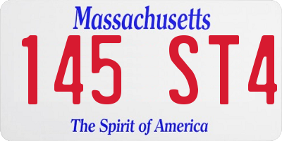 MA license plate 145ST4