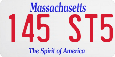 MA license plate 145ST5