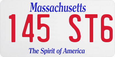 MA license plate 145ST6