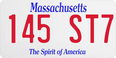 MA license plate 145ST7