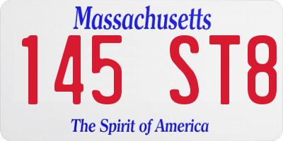 MA license plate 145ST8