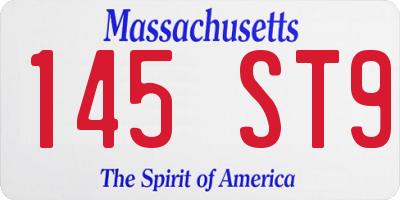 MA license plate 145ST9