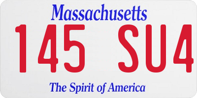 MA license plate 145SU4