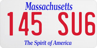 MA license plate 145SU6