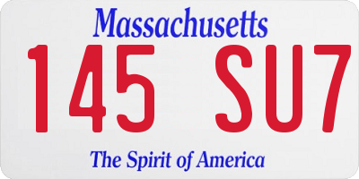 MA license plate 145SU7