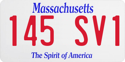 MA license plate 145SV1