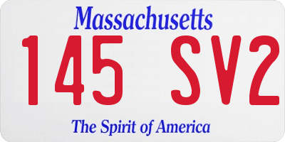 MA license plate 145SV2