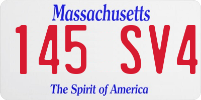MA license plate 145SV4