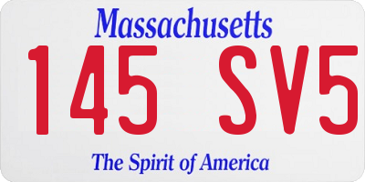 MA license plate 145SV5