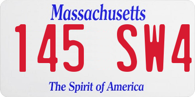 MA license plate 145SW4