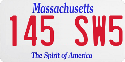 MA license plate 145SW5