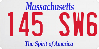 MA license plate 145SW6